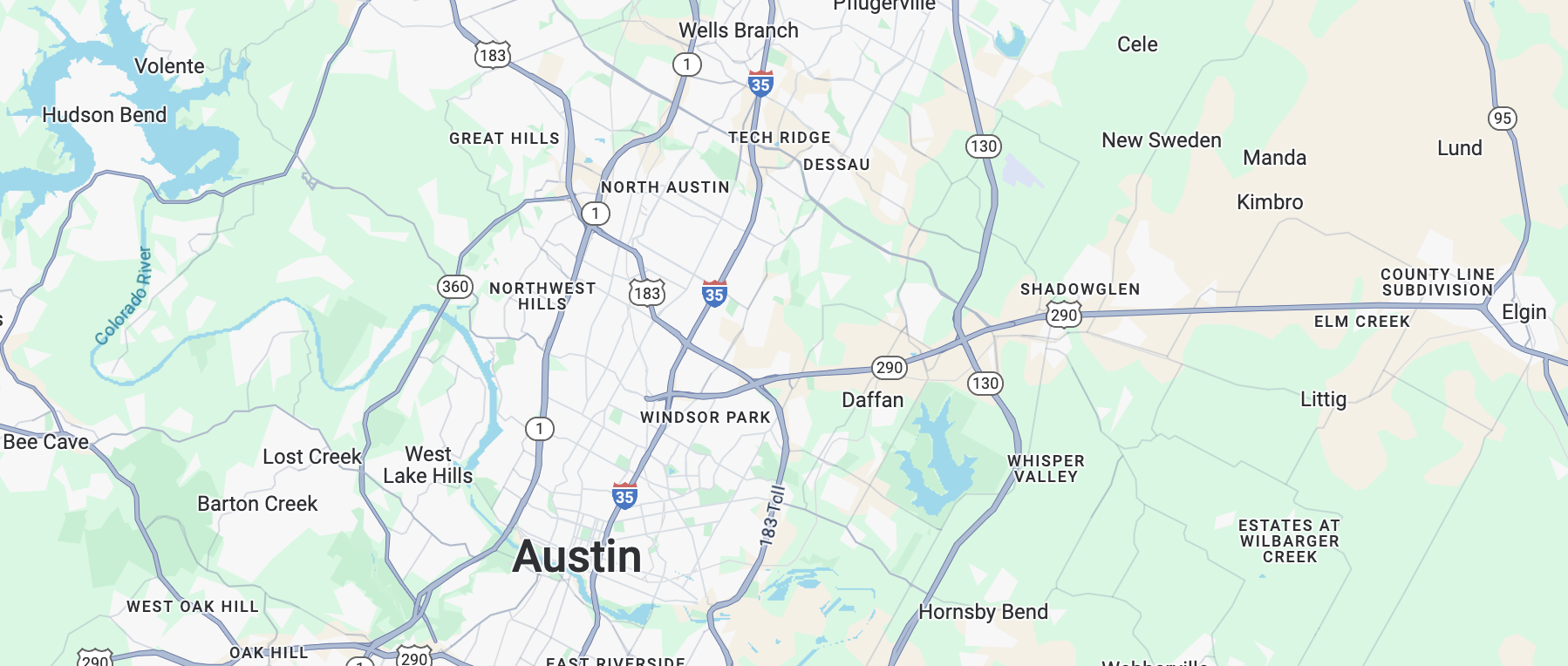 Map of Austin, Texas
